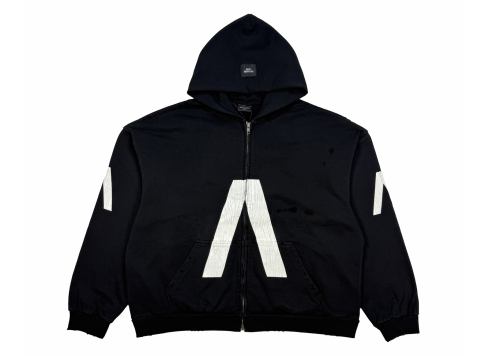 Balanciag@ Cracked Print Zipper Hoodie