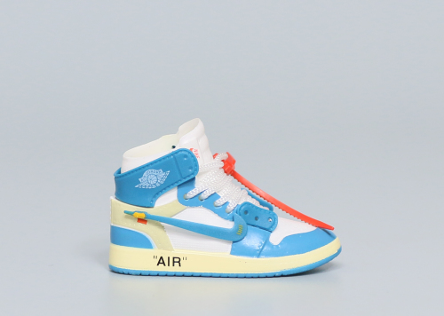 Mini SneakerOff White X Air Jordan 1 UNC NRG 3D keychain