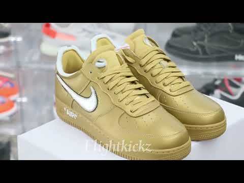 Nike Off-White Air Force 1 AF1 Gold Custom