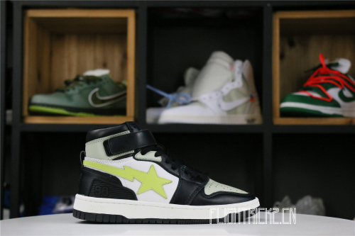 A Bathing Ape Block Sta Hi Black Lime