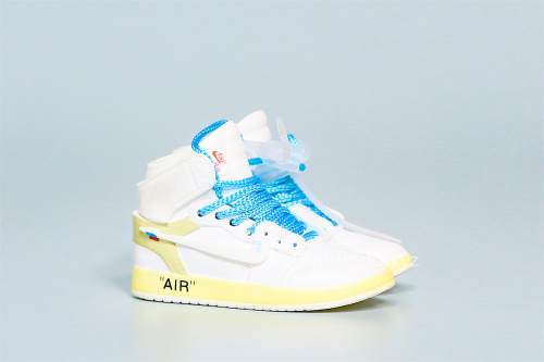 Mini SneakerOff White X Air Jordan 1 White 3D keychain