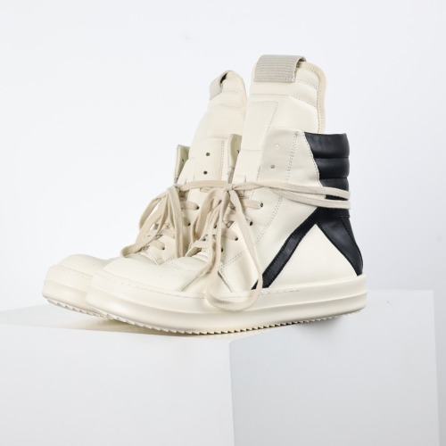 R!ck Owens Mega Bumper Geobasket  Milk Black