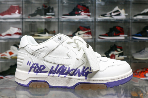 Off-White Out Of Office OOO  For Walking  Low Tops White Lilac