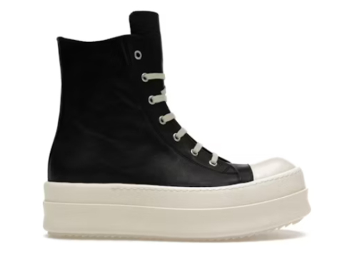 R!ck Owens Mega Bumper Leather Sneakers Black Milk