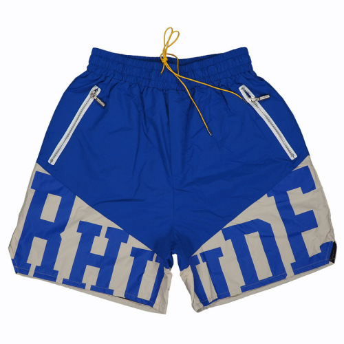 RHUDE Drawstring Elastic Casual Shorts – Unisex Color-Block High-Street Beach Sports Shorts