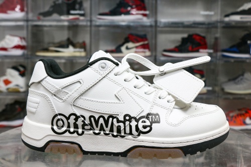 OFF-WHITE Out Of Office OOO Low Tops White Black