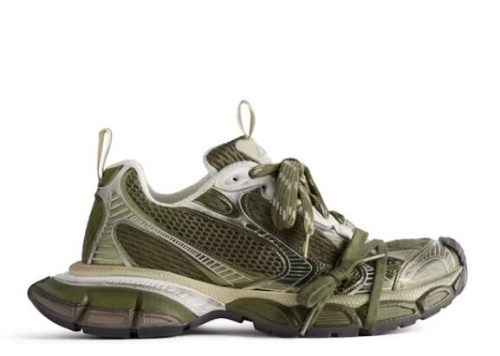 B@lenciag* 3XL Ski Sneaker Dark Green Light Beige