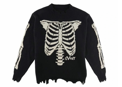 Saint Michael x Vlone Black Broken Sweat