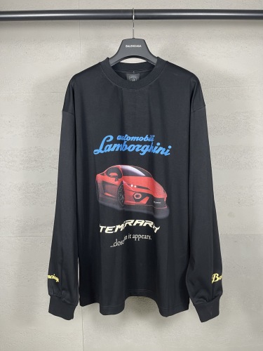 Balanciag@  Lamborghini  Long Sleeves Tee 2025