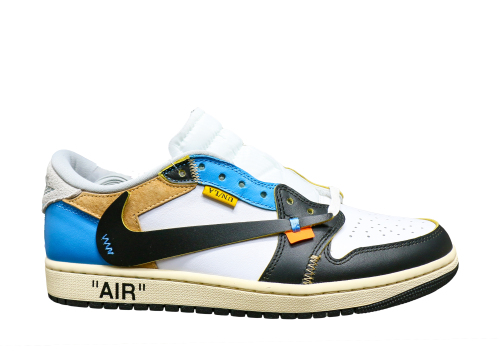 Off-White x Travis Scott x Union LA x Air Jordan 1 Low Black Whirt  Blue